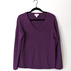 LOFT Purple V-Neck Sweater